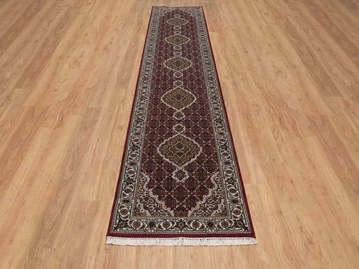 2'9" x 13'2" New Hand Knotted Red Wool Runner Oriental Rug - MOA10292661