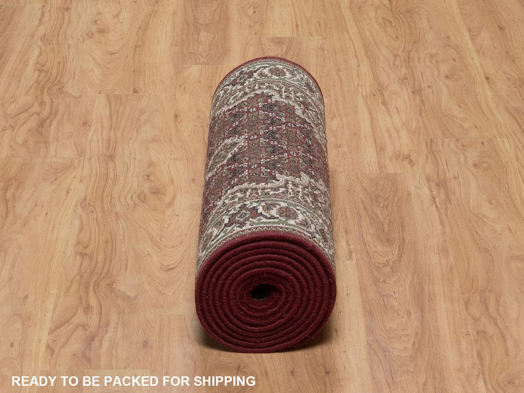 2'9" x 13'2" New Hand Knotted Red Wool Runner Oriental Rug - MOA10292661