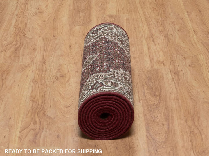 2'9" x 13'2" New Hand Knotted Red Wool Runner Oriental Rug - MOA10292661