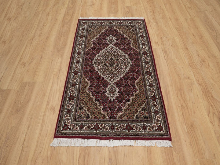 2'9" x 4'11" New Hand Knotted Red Wool Rectangle Oriental Rug - MOA10292662