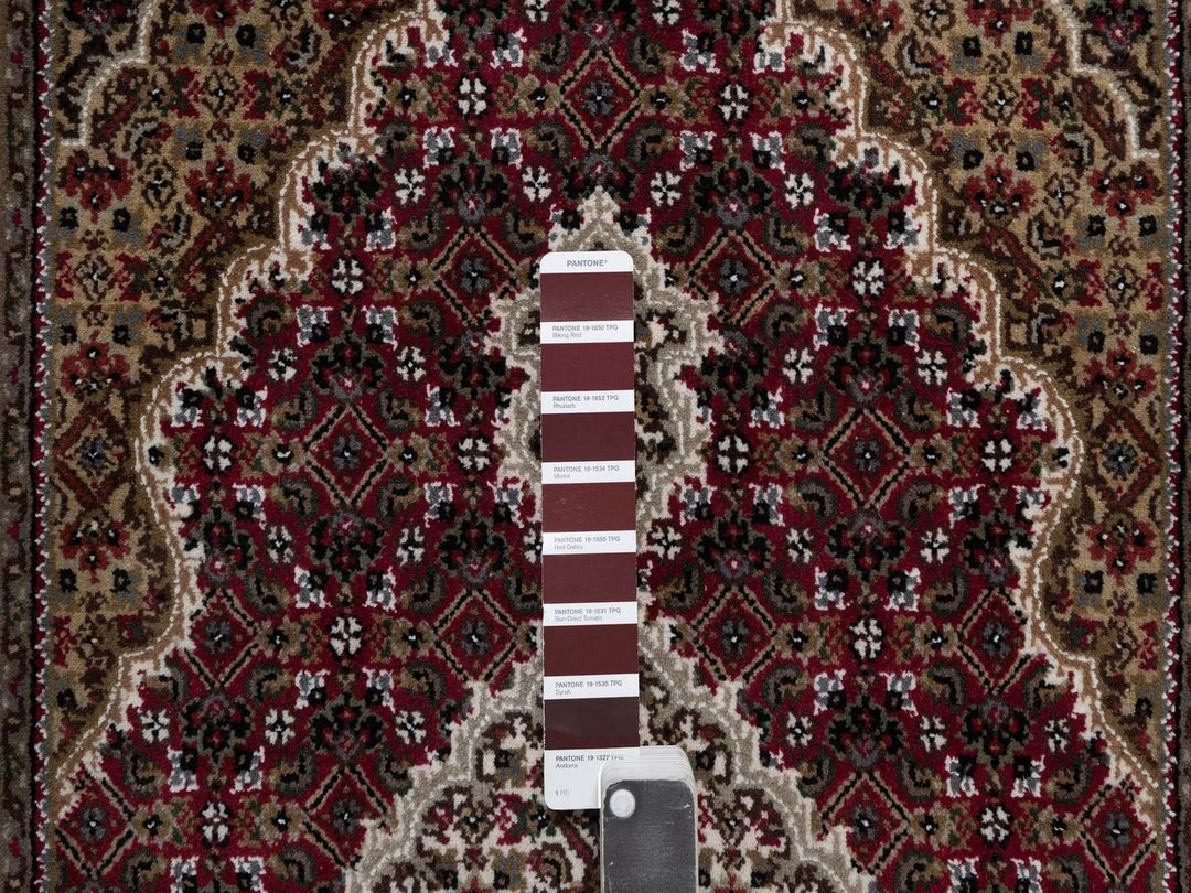 2'9" x 4'11" New Hand Knotted Red Wool Rectangle Oriental Rug - MOA10292662