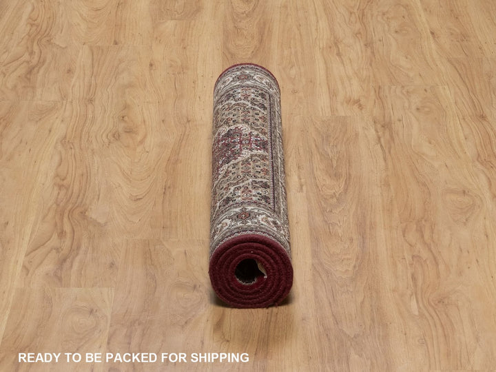 2'9" x 4'11" New Hand Knotted Red Wool Rectangle Oriental Rug - MOA10292662