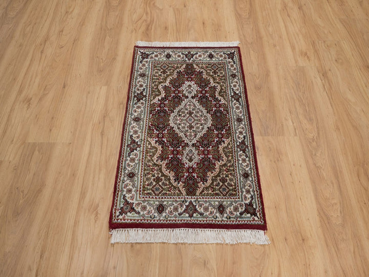 1'10" x 3'0" New Hand Knotted Red Wool Rectangle Oriental Rug - MOA10292665