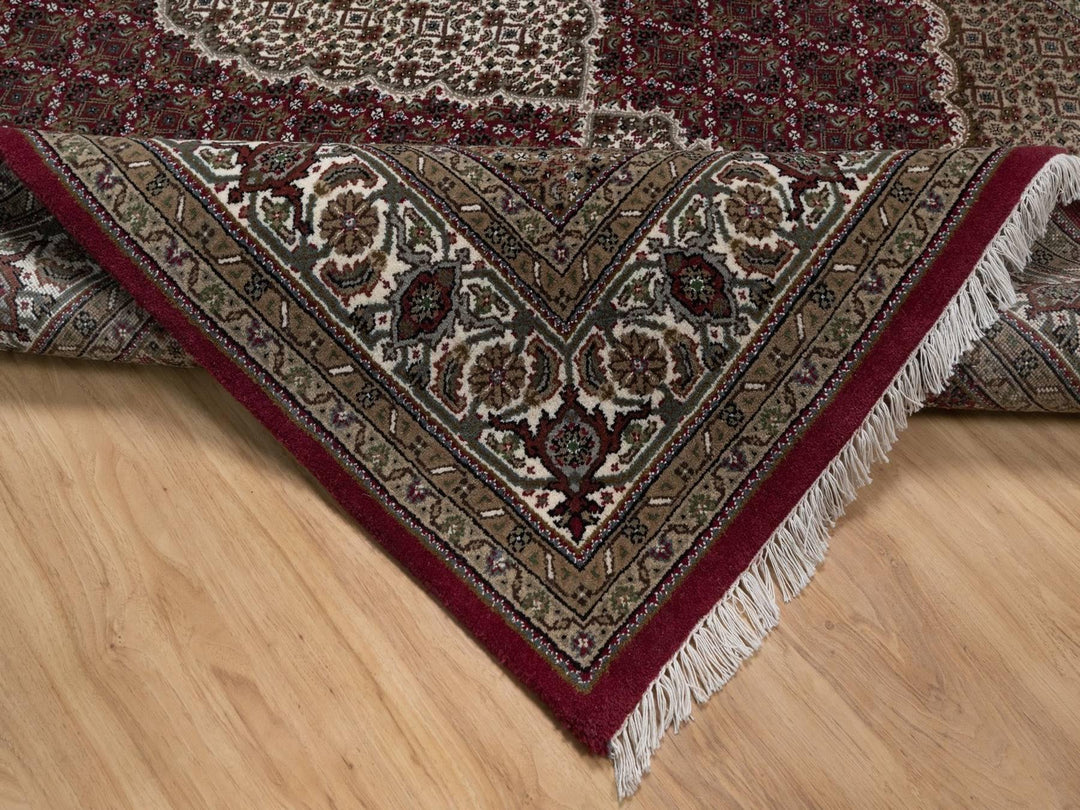 6'0" x 9'2" New Hand Knotted Red Wool Rectangle Oriental Rug - MOA10292666