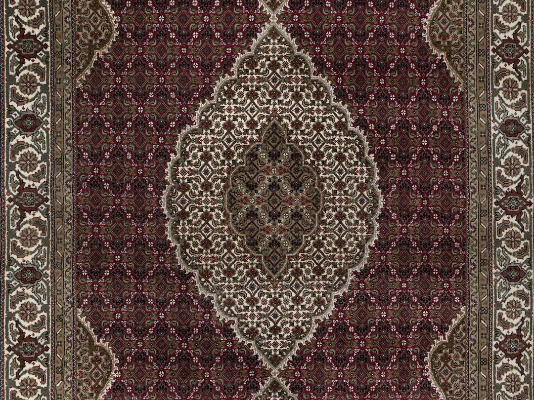 6'0" x 9'2" New Hand Knotted Red Wool Rectangle Oriental Rug - MOA10292666
