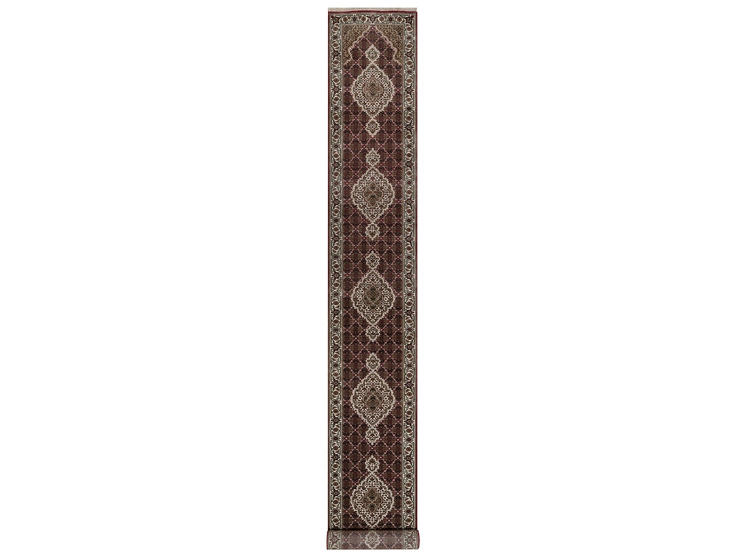 2'8" x 20'2" New Hand Knotted Red Wool Runner Oriental Rug - MOA10292668
