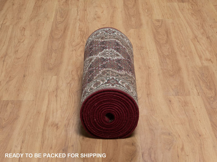 2'8" x 20'2" New Hand Knotted Red Wool Runner Oriental Rug - MOA10292668