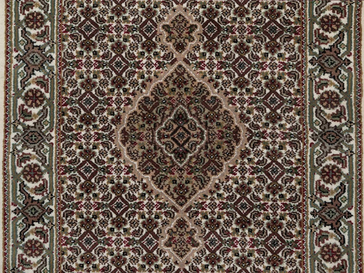 2'8" x 8'4" New Hand Knotted Ivory Wool Runner Oriental Rug - MOA10292669