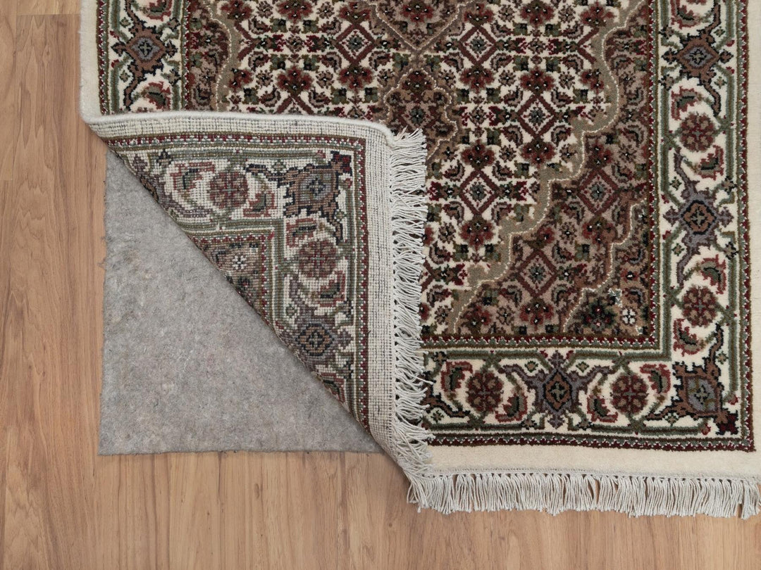 2'8" x 11'9" New Hand Knotted Ivory Wool Runner Oriental Rug - MOA10292670