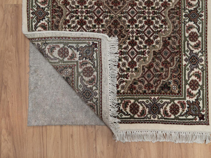 2'8" x 11'9" New Hand Knotted Ivory Wool Runner Oriental Rug - MOA10292670