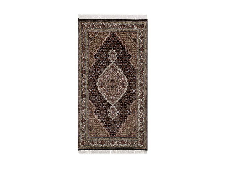 2'9" x 5'3" New Hand Knotted Black Wool Rectangle Oriental Rug - MOA10292672