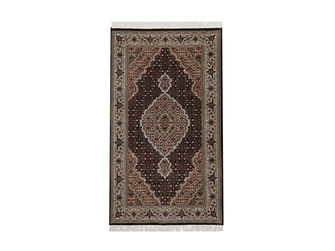 2'11" x 5'2" New Hand Knotted Black Wool Rectangle Oriental Rug - MOA10292673
