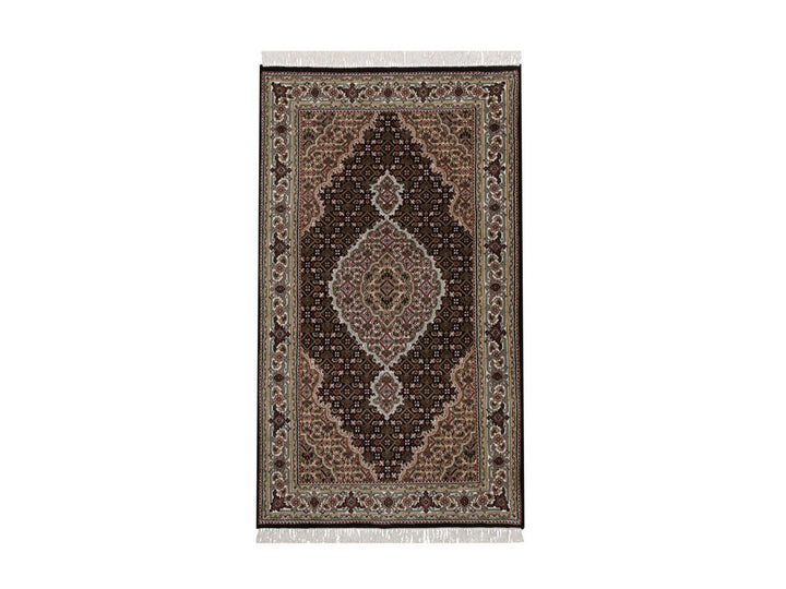 2'11" x 5'2" New Hand Knotted Black Wool Rectangle Oriental Rug - MOA10292673