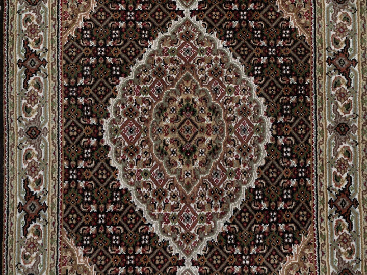 2'11" x 5'2" New Hand Knotted Black Wool Rectangle Oriental Rug - MOA10292673