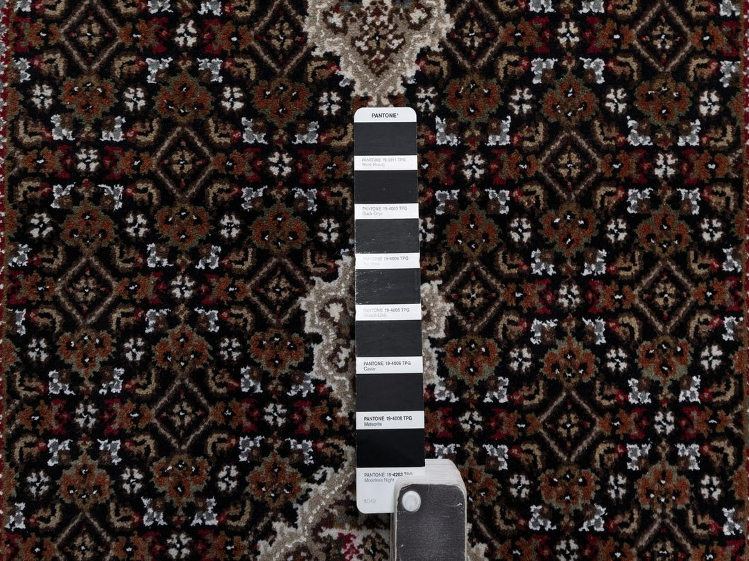 2'6" x 11'10" New Hand Knotted Black Wool Runner Oriental Rug - MOA10292674