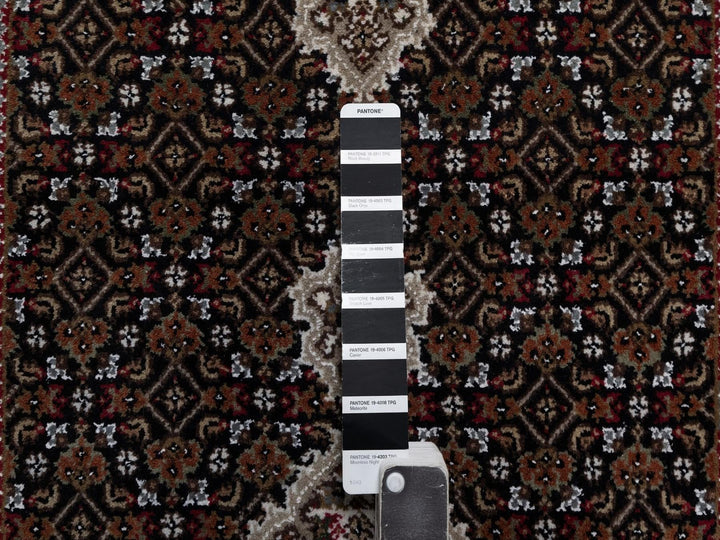 2'6" x 11'10" New Hand Knotted Black Wool Runner Oriental Rug - MOA10292674