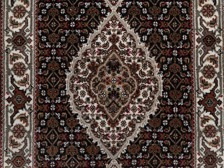 2'6" x 11'10" New Hand Knotted Black Wool Runner Oriental Rug - MOA10292674