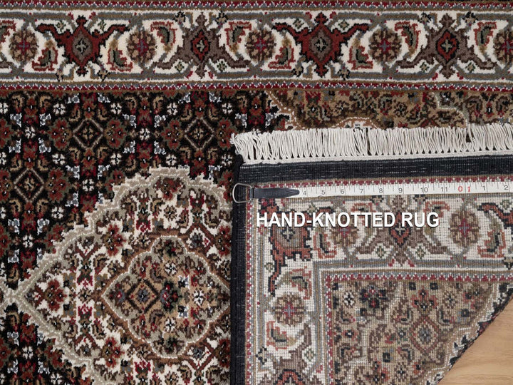 2'6" x 11'10" New Hand Knotted Black Wool Runner Oriental Rug - MOA10292674