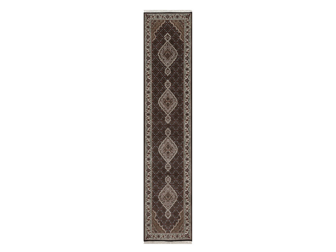 2'8" x 12'10" New Hand Knotted Black Wool Runner Oriental Rug - MOA10292675