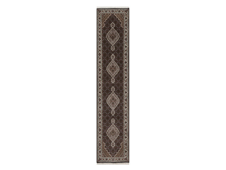 2'8" x 12'10" New Hand Knotted Black Wool Runner Oriental Rug - MOA10292675