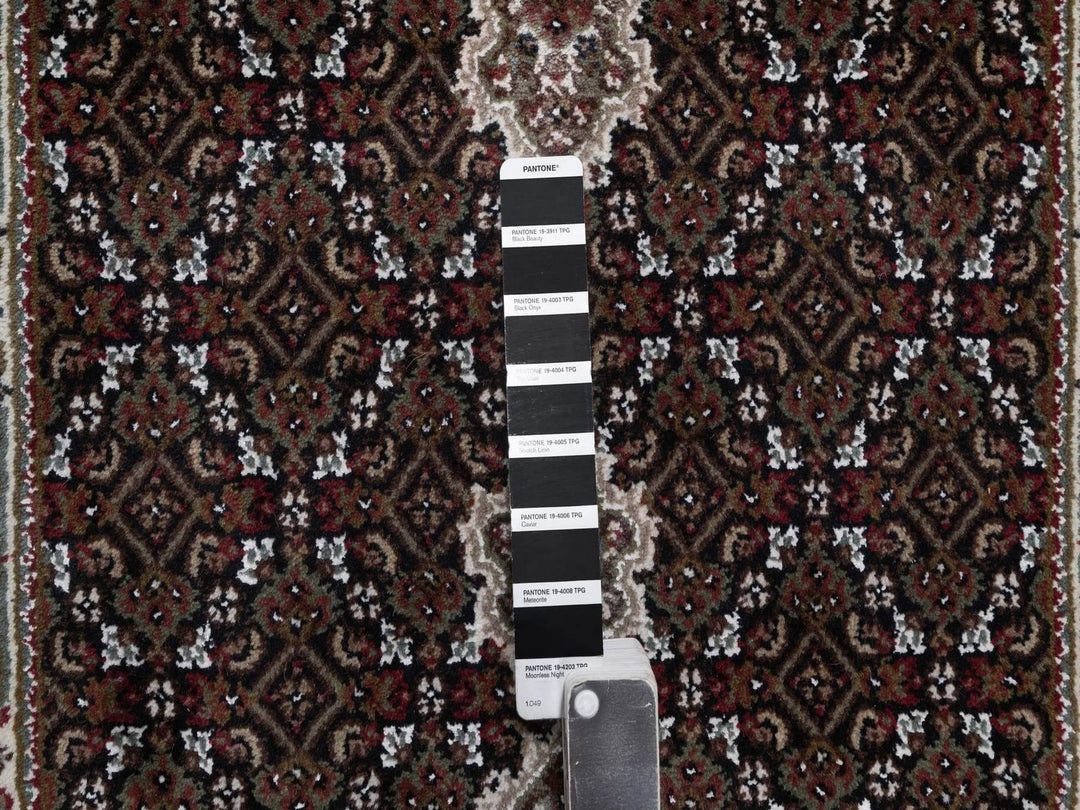 2'8" x 12'10" New Hand Knotted Black Wool Runner Oriental Rug - MOA10292675