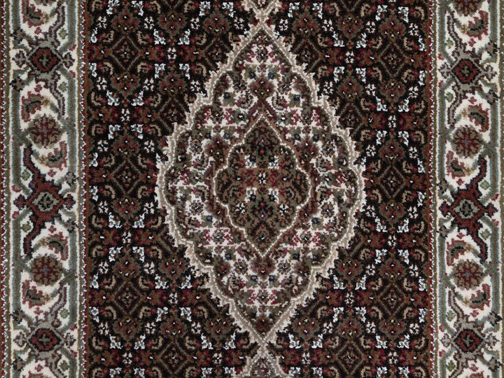 2'8" x 12'10" New Hand Knotted Black Wool Runner Oriental Rug - MOA10292675