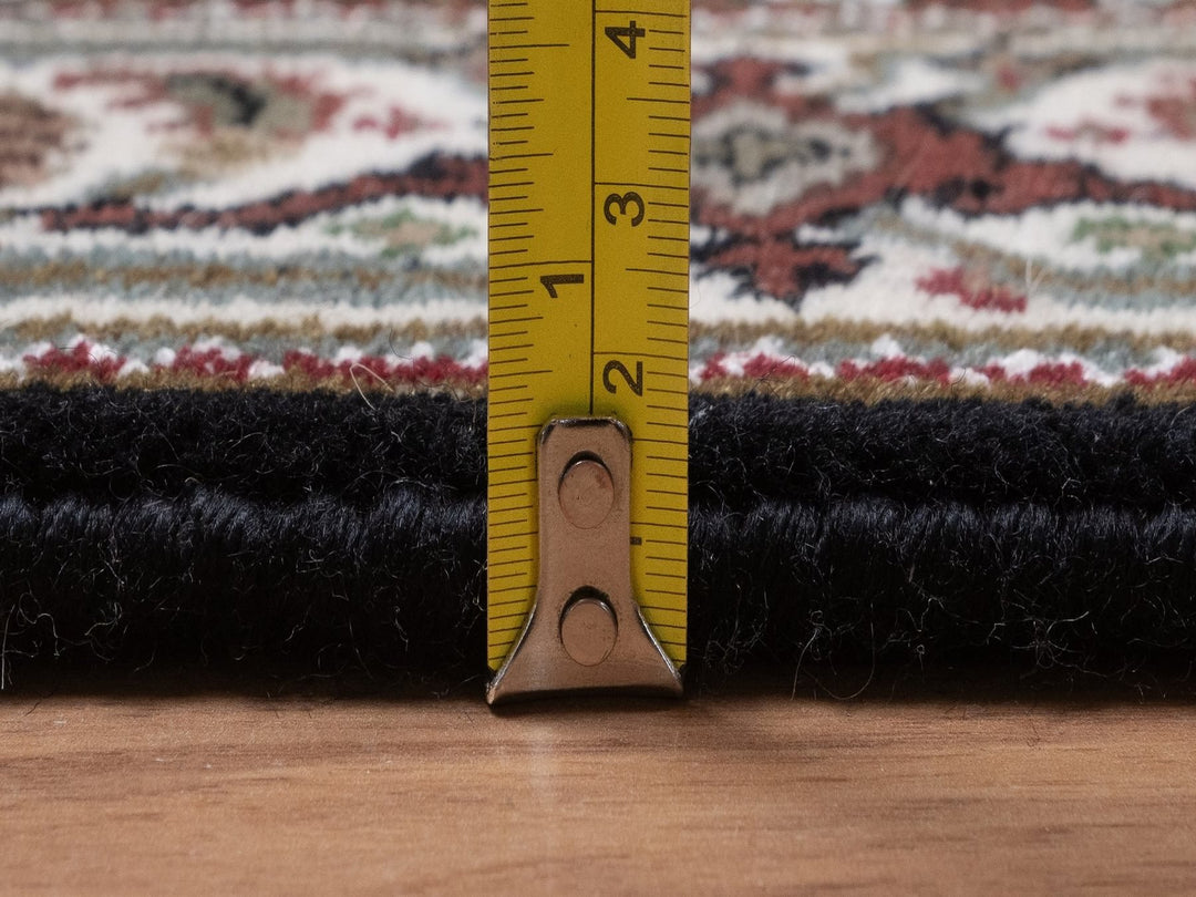 2'8" x 12'10" New Hand Knotted Black Wool Runner Oriental Rug - MOA10292675