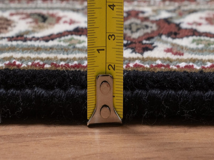 2'8" x 12'10" New Hand Knotted Black Wool Runner Oriental Rug - MOA10292675