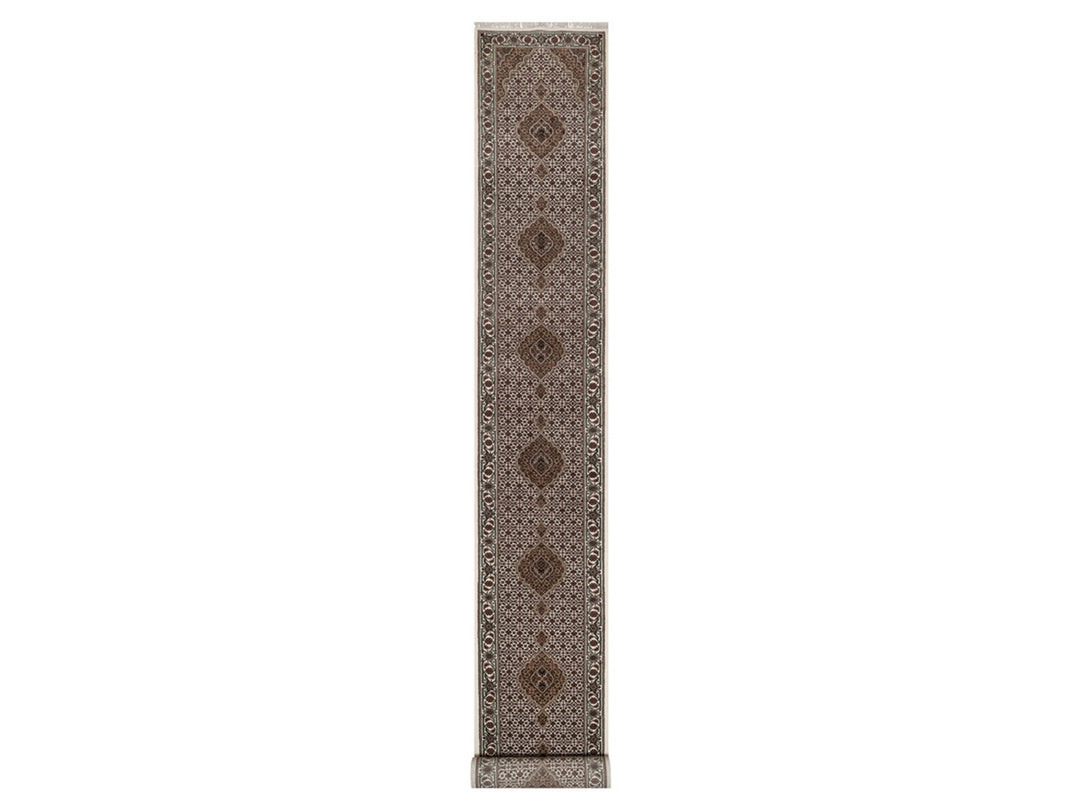 2'9" x 20'6" New Hand Knotted Ivory Wool Runner Oriental Rug - MOA10292676
