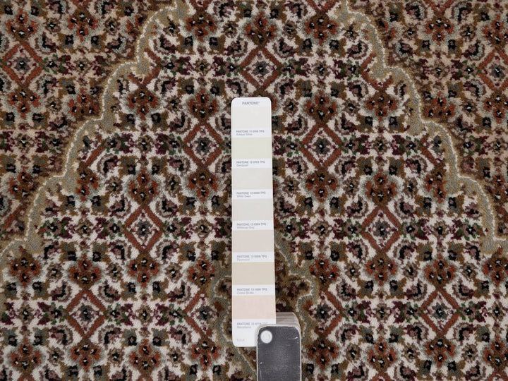 3'9" x 5'11" New Hand Knotted Ivory Wool Rectangle Oriental Rug - MOA10292678