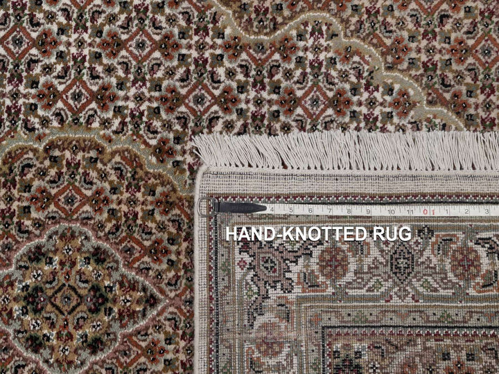 3'9" x 5'11" New Hand Knotted Ivory Wool Rectangle Oriental Rug - MOA10292678