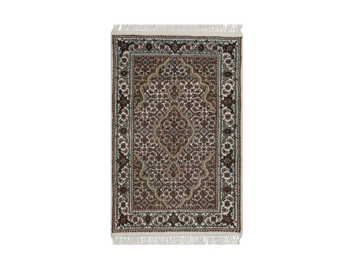 1'11" x 3'0" New Hand Knotted Ivory Wool Rectangle Oriental Rug - MOA10292679