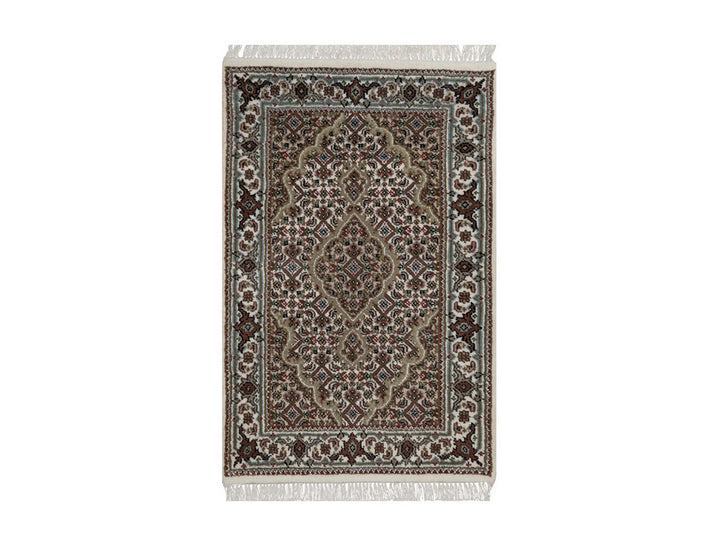 1'11" x 3'1" New Hand Knotted Ivory Wool Rectangle Oriental Rug - MOA10292680