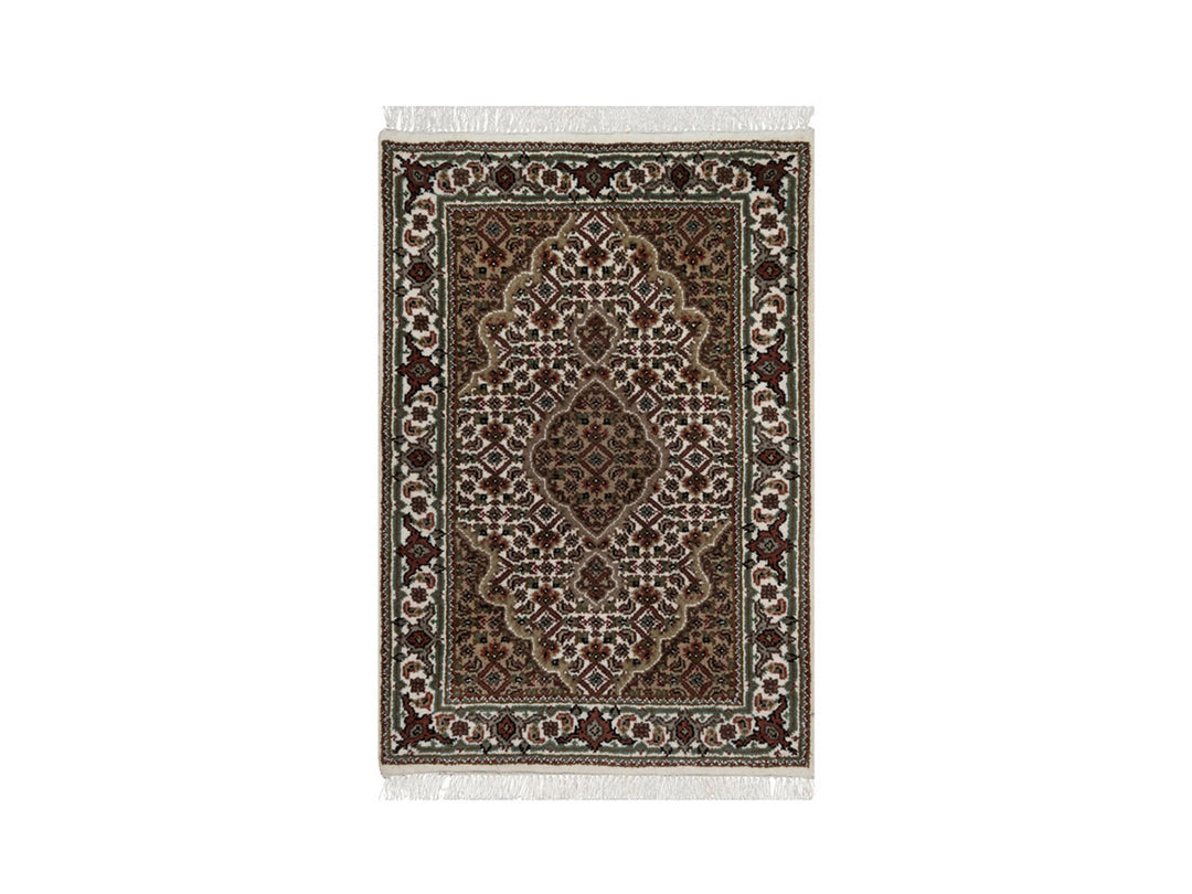 2'1" x 3'0" New Hand Knotted Ivory Wool Rectangle Oriental Rug - MOA10292681