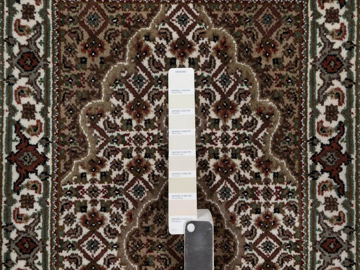 2'1" x 3'0" New Hand Knotted Ivory Wool Rectangle Oriental Rug - MOA10292681