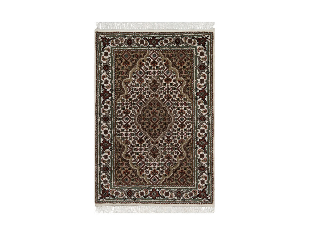 2'1" x 3'1" New Hand Knotted Ivory Wool Rectangle Oriental Rug - MOA10292682