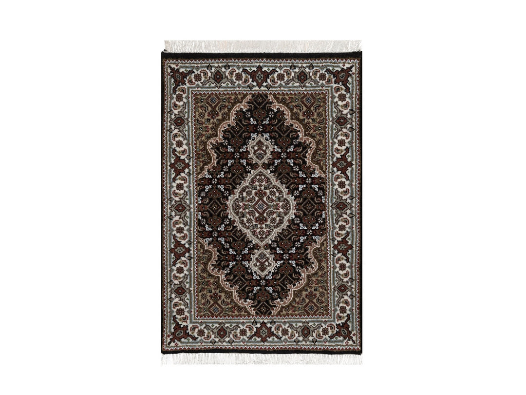 1'11" x 2'11" New Hand Knotted Black Wool Rectangle Oriental Rug - MOA10292683