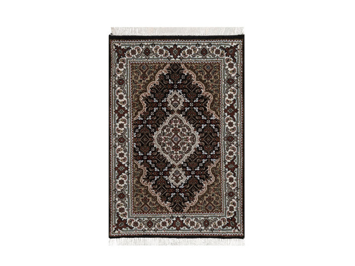 1'11" x 2'11" New Hand Knotted Black Wool Rectangle Oriental Rug - MOA10292683
