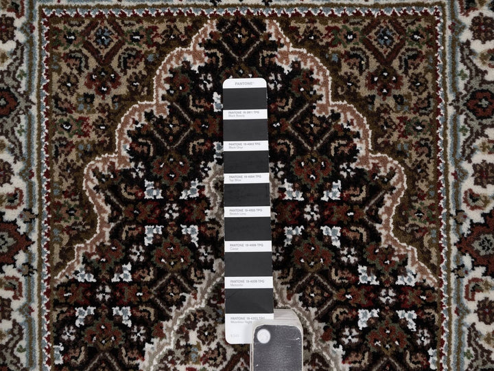 1'11" x 2'11" New Hand Knotted Black Wool Rectangle Oriental Rug - MOA10292683