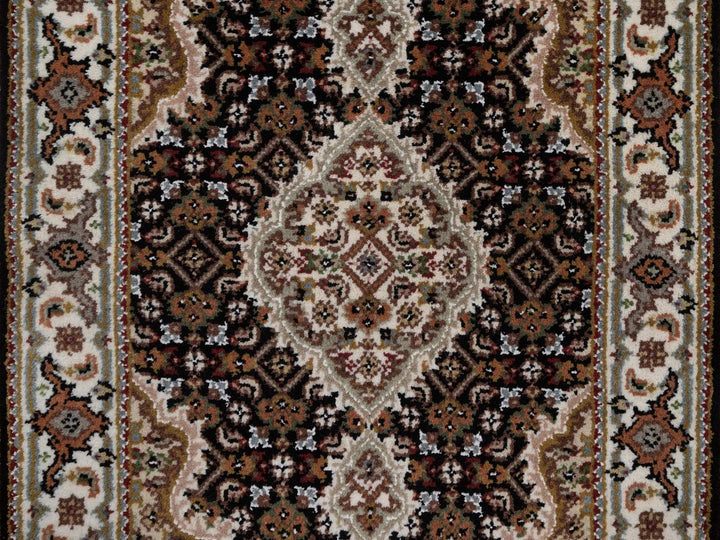 1'11" x 3'0" New Hand Knotted Black Wool Rectangle Oriental Rug - MOA10292684