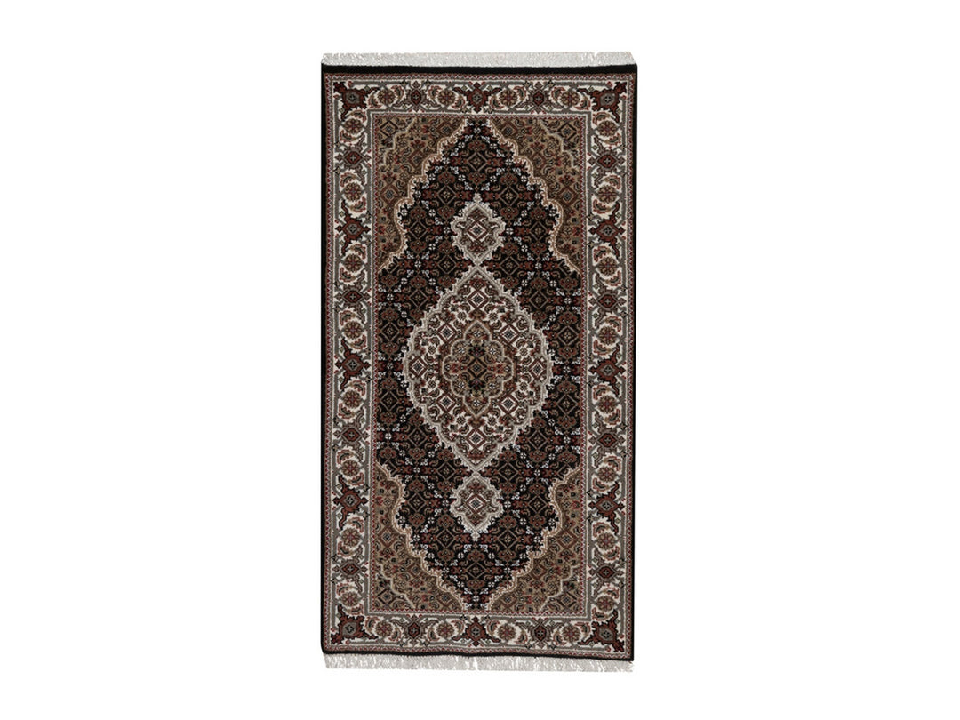 2'5" x 4'8" New Hand Knotted Black Wool Rectangle Oriental Rug - MOA10292685