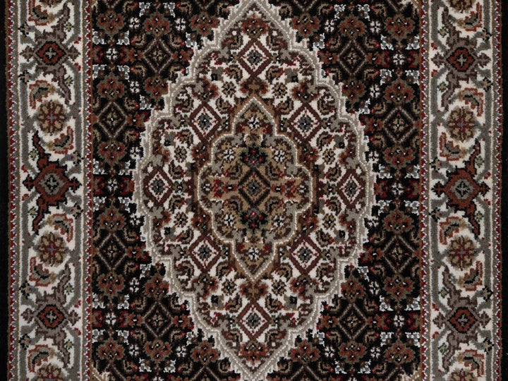 2'5" x 4'8" New Hand Knotted Black Wool Rectangle Oriental Rug - MOA10292685