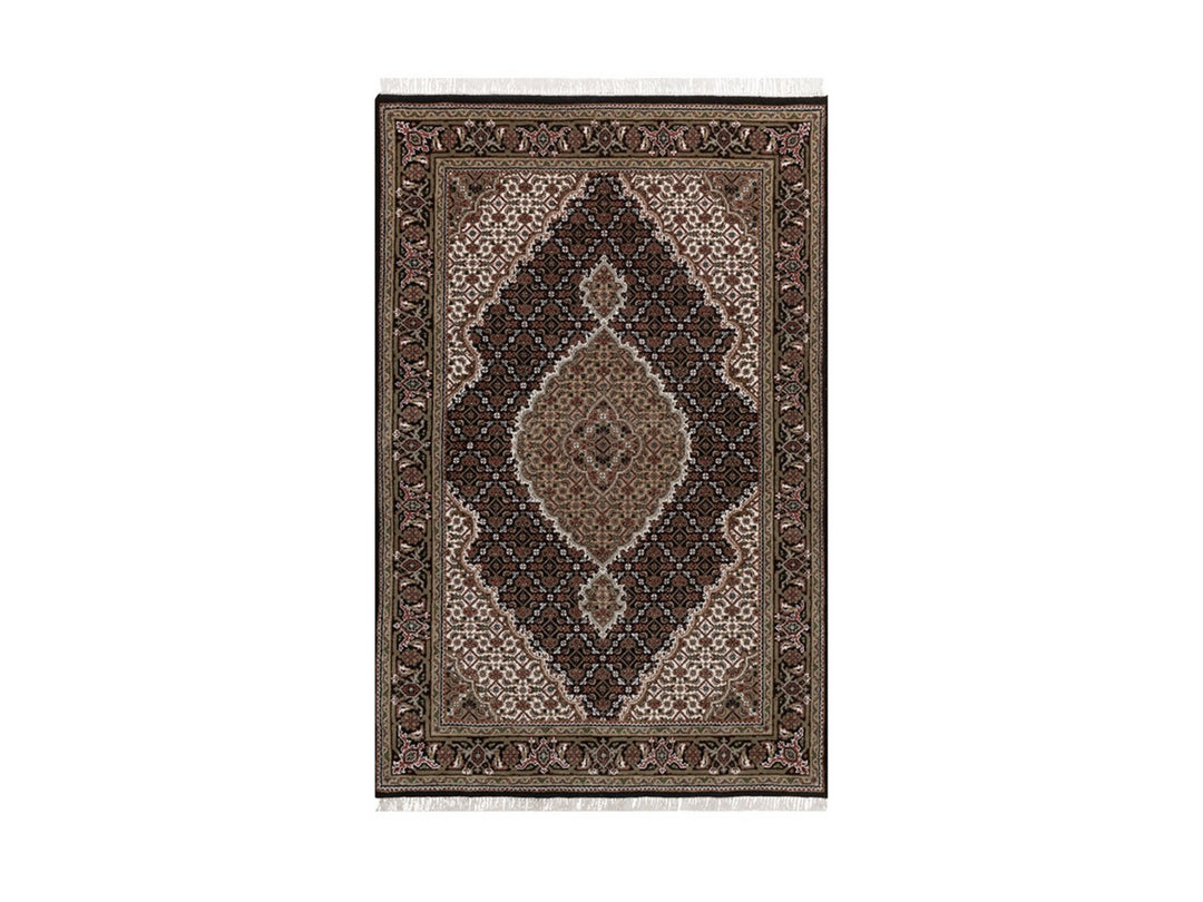 3'11" x 6'1" New Hand Knotted Black Wool Rectangle Oriental Rug - MOA10292687