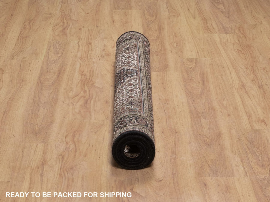 3'11" x 6'1" New Hand Knotted Black Wool Rectangle Oriental Rug - MOA10292687