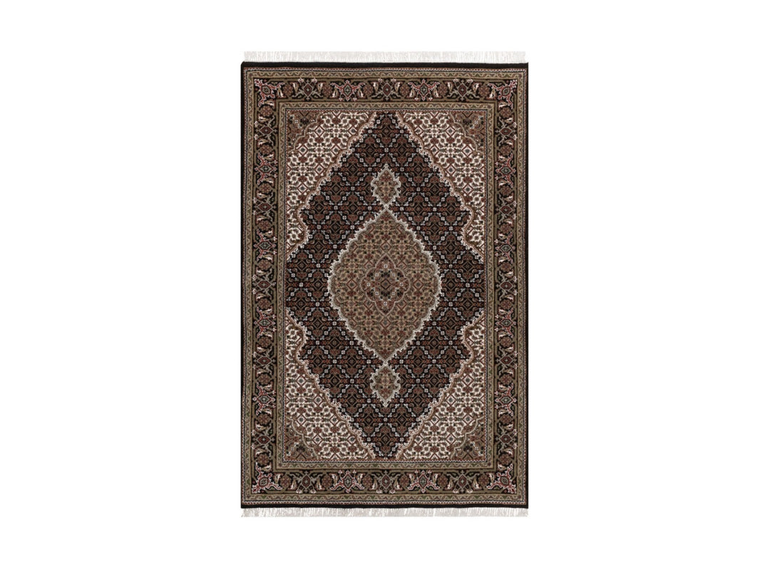 4'0" x 6'0" New Hand Knotted Black Wool Rectangle Oriental Rug - MOA10292688