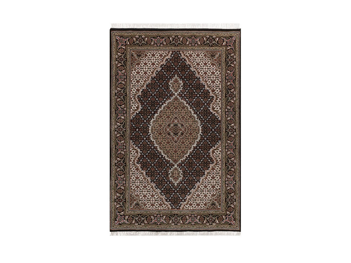 4'0" x 6'0" New Hand Knotted Black Wool Rectangle Oriental Rug - MOA10292688