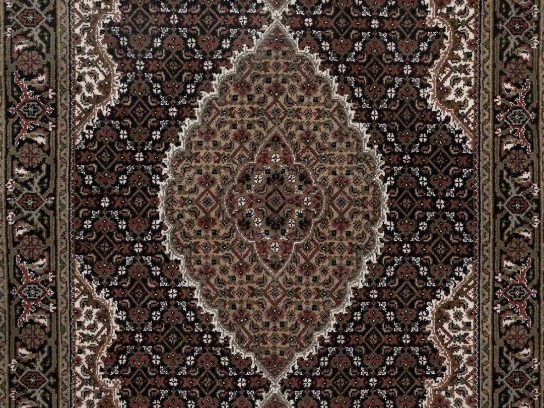 4'0" x 6'0" New Hand Knotted Black Wool Rectangle Oriental Rug - MOA10292688
