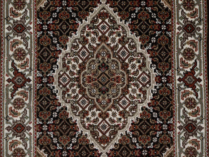 2'5" x 4'10" New Hand Knotted Black Wool Rectangle Oriental Rug - MOA10292689