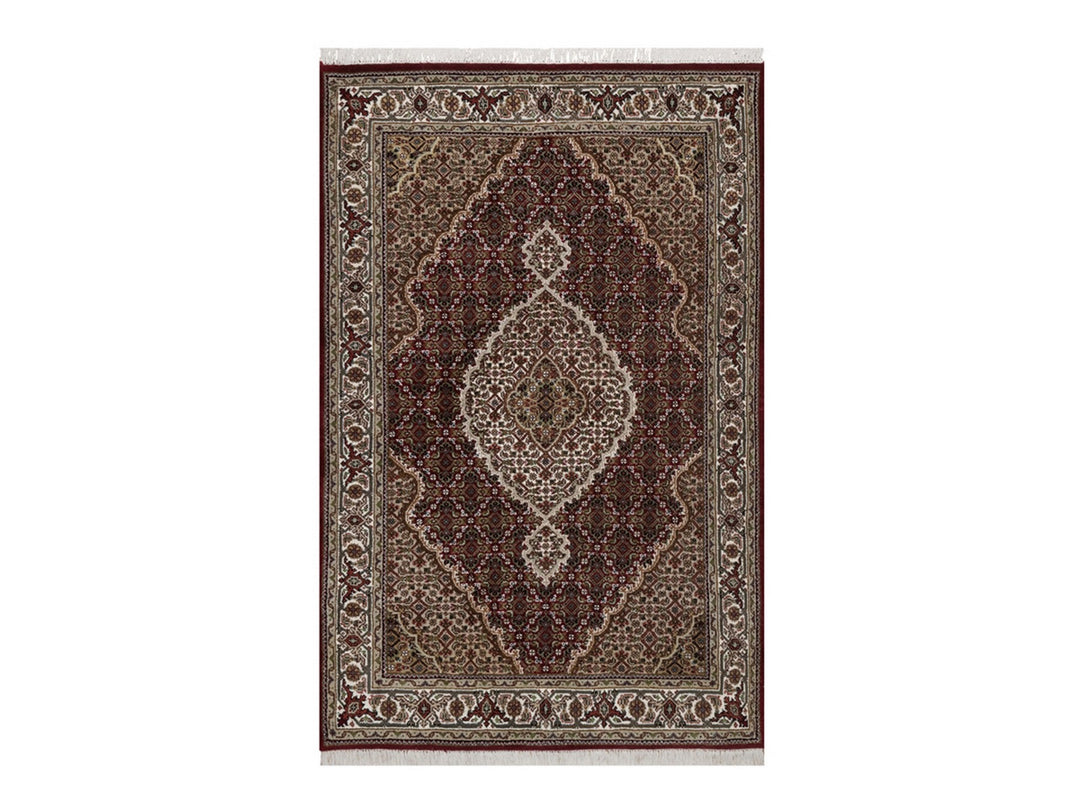 3'11" x 6'0" New Hand Knotted Red Wool Rectangle Oriental Rug - MOA10292690
