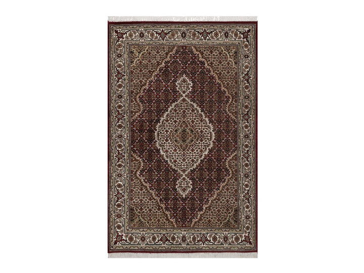 3'11" x 6'0" New Hand Knotted Red Wool Rectangle Oriental Rug - MOA10292690